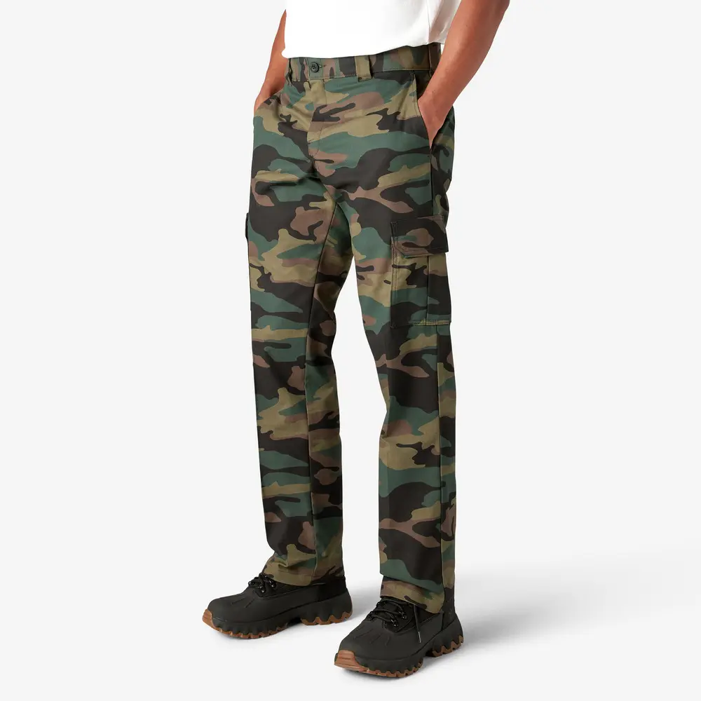 Dickies Mens Regular Fit Straight Leg Twill Cargo Pant, Hunter Green Camo