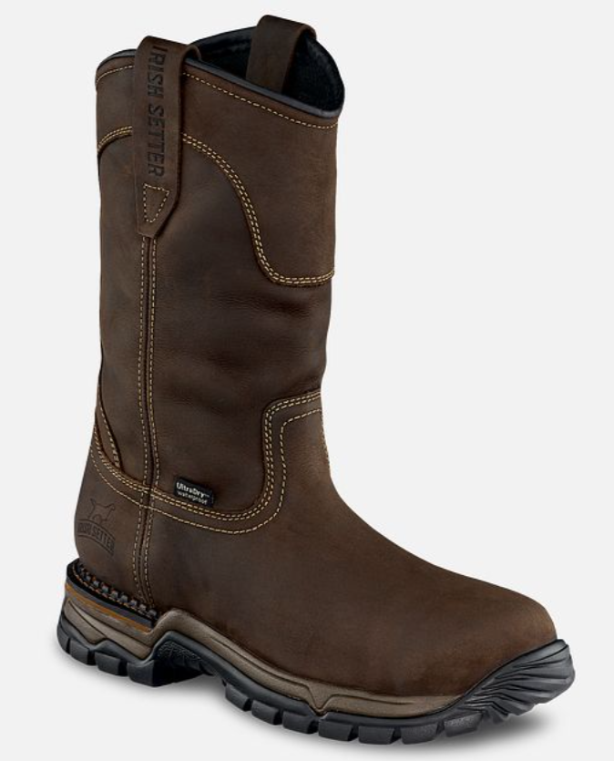 Two Harbors Men's 11-inch Waterproof Leather Safety Toe Pull-On Boot