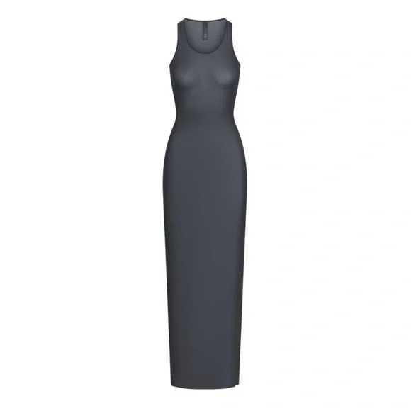 SKIMS MESH COVER UPS LONG DRESS ONYX 4X