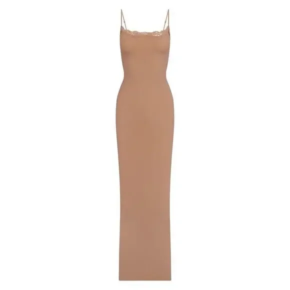 Skims Fits Everybody Lace Long Slip Dress,