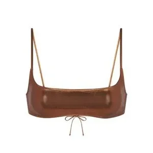 SKIMS METALLIC SWIM MICRO SCOOP BIKINI TOP
