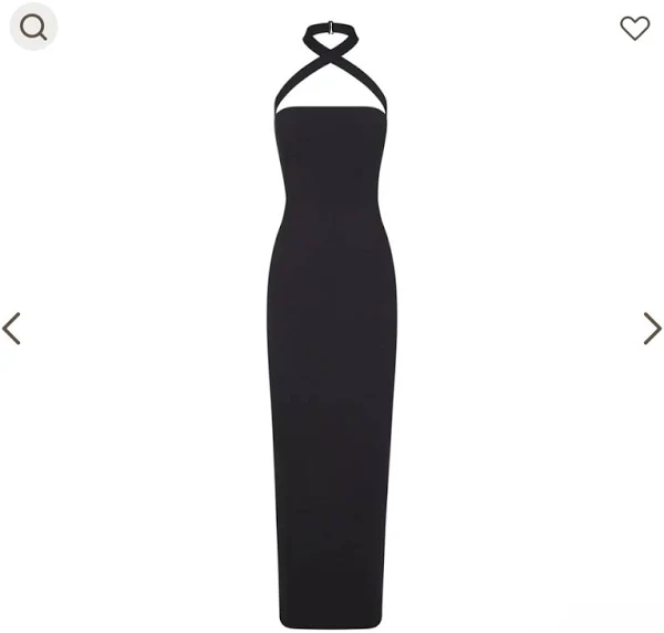 Skims Wrapping Slip Dress, Onyx, XL