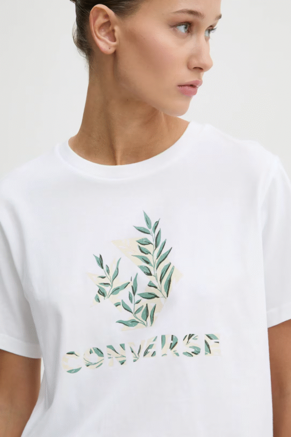 Converse T-Shirt Women's S Beige Nature Star Chevron Hawaiian Casual Beach - Image 6