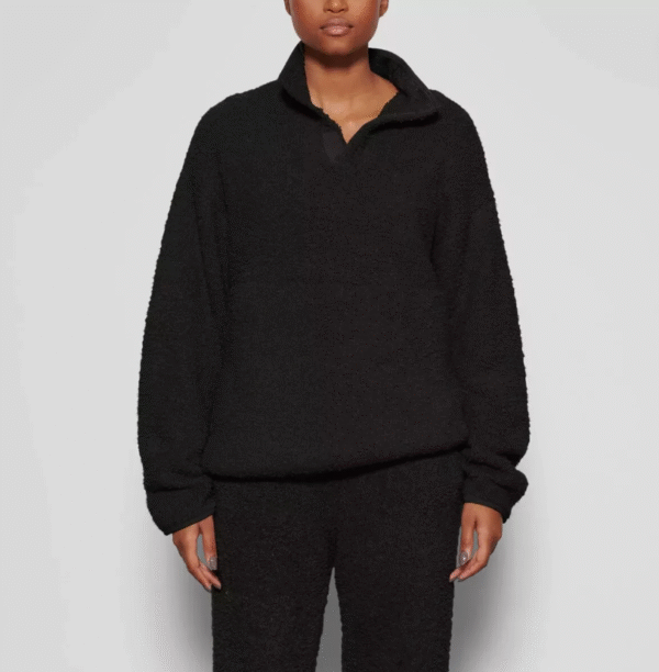 SKIMS Cozy Knit Pullover Jacket, Onyx, XS - Image 2