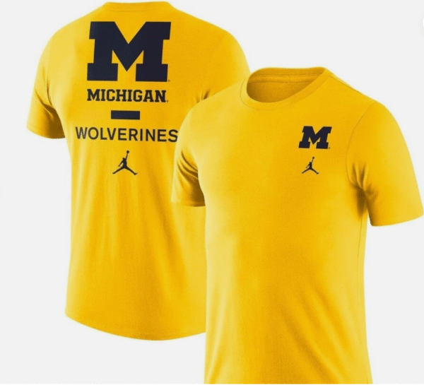 Michigan Wolverines DNA Performance Nike Jordan Practice T-Shirt Men's S Yellow - Image 2