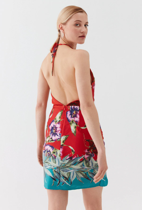 Guess Women's Eco Harper Halter Summer Mini Dress Figueroa Floral, Medium - Image 3