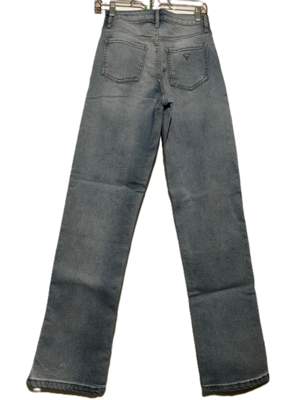 Guess Women's Straight Leg Denim Jeans Blue High Rise Slim Side Slit, Size-27 - Image 4