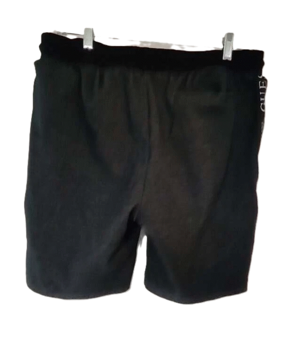 Guess Men's Eco Janess Velour Shorts Black Logo-Tape Sides Athletic Lounge, Medium - Image 3