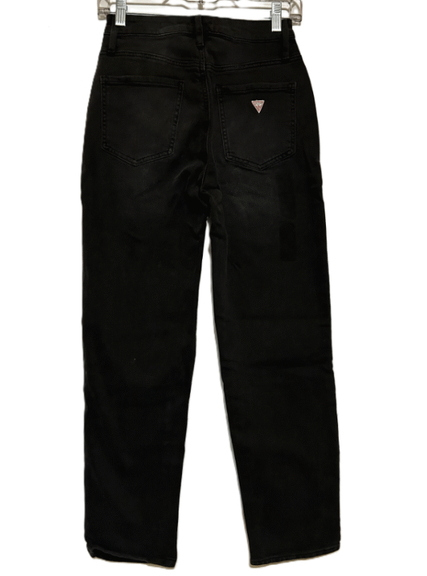 Guess Women's High Rise Straight Leg Denim Jeans Black Dark Wash, Size-27 - Image 4