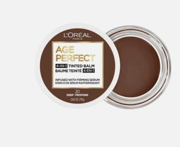 (2 packs) L'Oreal Paris AGE PERFECT 4-in-1 Tinted Balm Foundation , 20 Deep