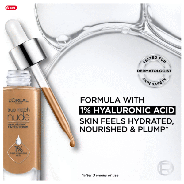 Loreal True Match Nude Hyaluronic Tinted Serum 1.0 fl oz 10-12 - Very Deep - Image 5