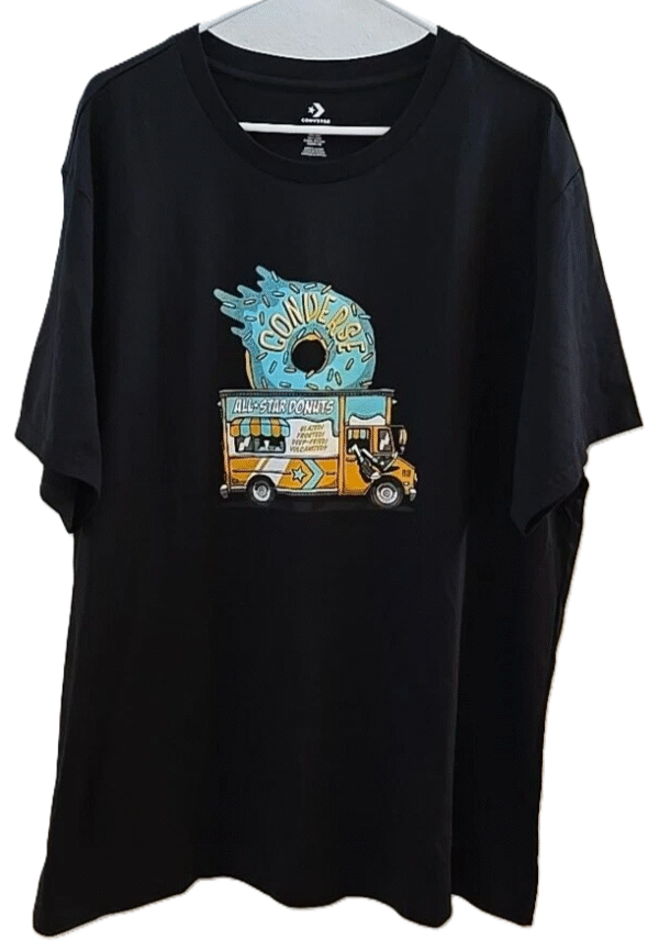Converse Men's All Star Donuts Truck T-Shirt, Black, Medium