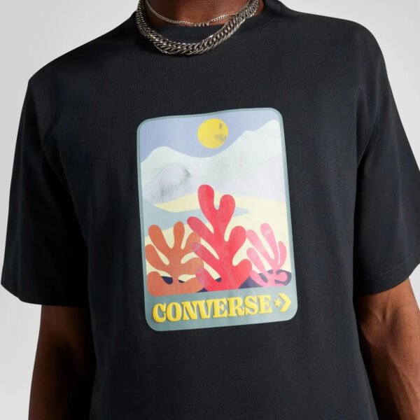 Converse T-Shirt Men's M Black Sunrise Skateboarding Casual Streetwear Classic - Image 3