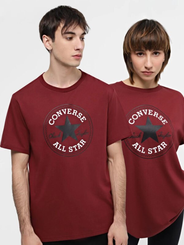 Converse Go-To All Star Tshirt Unisex M Red Chuck Taylor Patch Classic Oversized