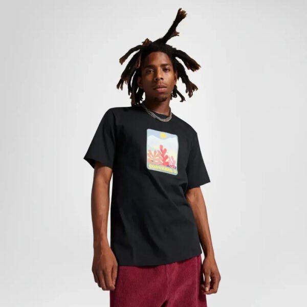 Converse T-Shirt Men's M Black Sunrise Skateboarding Casual Streetwear Classic - Image 5