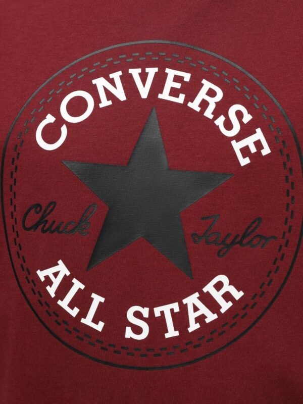 Converse Go-To All Star Tshirt Unisex M Red Chuck Taylor Patch Classic Oversized - Image 4