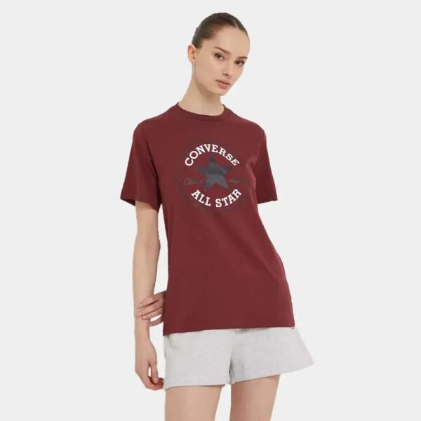 Converse Go-To All Star Tshirt Unisex M Red Chuck Taylor Patch Classic Oversized - Image 5