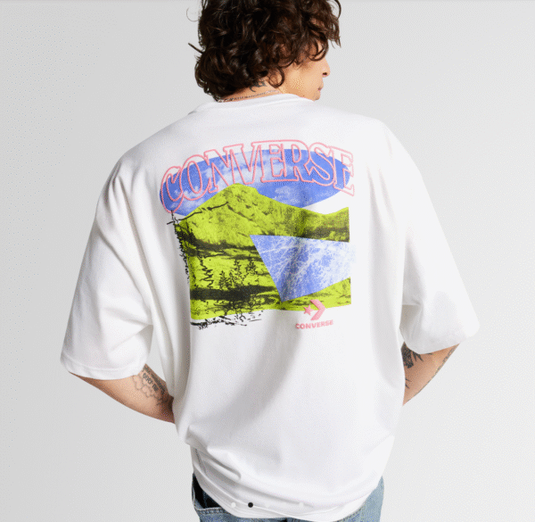 Converse Men's Mountain Remix Graphic Men's White T-shirt, Medium - Image 2