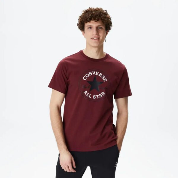 Converse Go-To All Star Tshirt Unisex M Red Chuck Taylor Patch Classic Oversized - Image 7