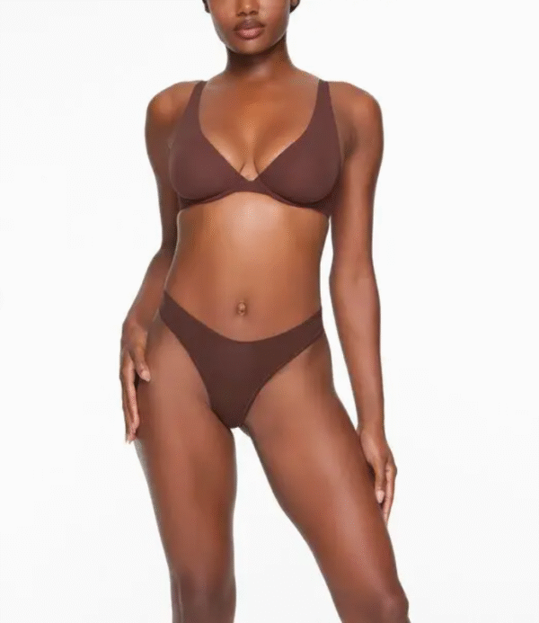 Skims Fits Everybody High Apex Bra, Cocoa, 40DD - Image 2