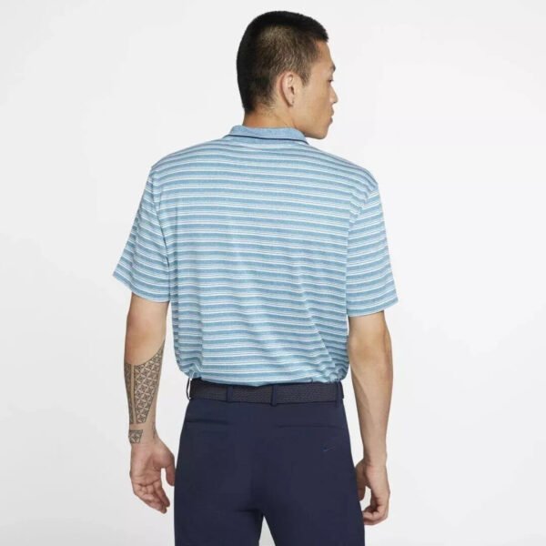 Nike Dri-Fit Vapor Golf Polo Shirt Men M Blue Striped Performance Sportswear - Image 6