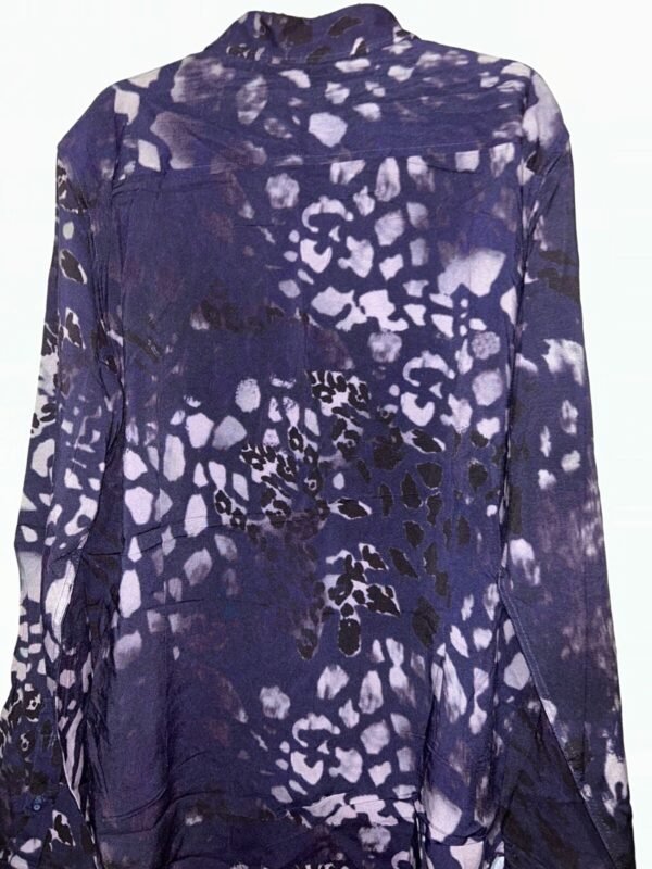 GUESS Men's Eco Rayon Midnight Shirt Blue Silky Leopard Print Button Down, Small - Image 7