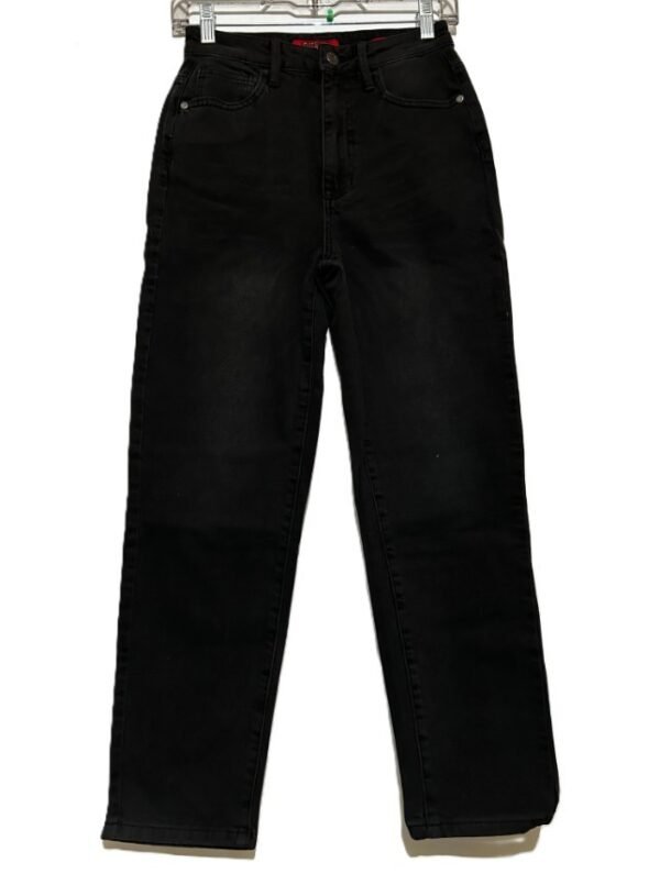 Guess Women's High Rise Straight Leg Denim Jeans Black Dark Wash, Size-27