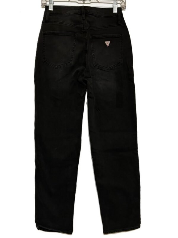Guess Women's High Rise Straight Leg Denim Jeans Black Dark Wash, Size-27 - Image 2