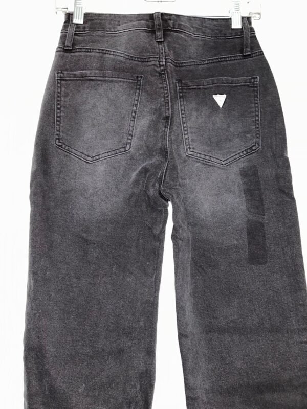 Guess Women's High Rise Straight Leg Denim Jeans Black Dark Wash, Size-27 - Image 6