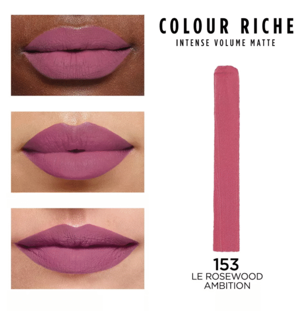 L'Oreal Paris Colour Riche Intense Volume Matte Lipstick-153 Le Rosewood Ambitio - Image 2
