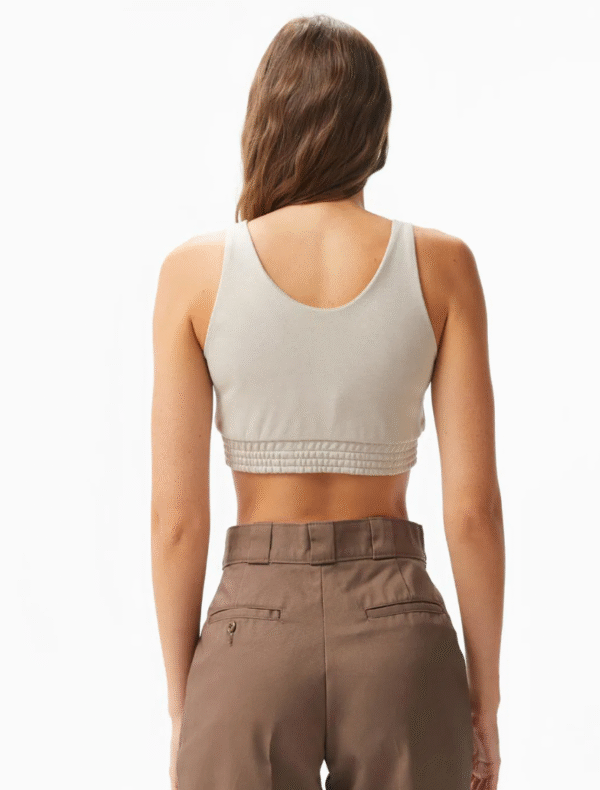 Converse Chuck Taylor Sports Bra Women's L Beige Wireless Workout Athleticwear - Image 2