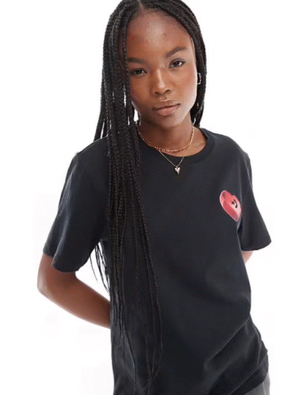 Converse T-Shirt Women's 3XL Black Heart Classic Skateboarding Casual Streetwear - Image 4