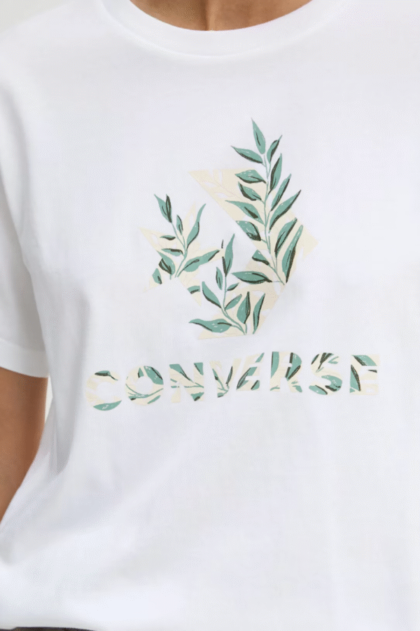 Converse T-Shirt Women's S Beige Nature Star Chevron Hawaiian Casual Beach - Image 3